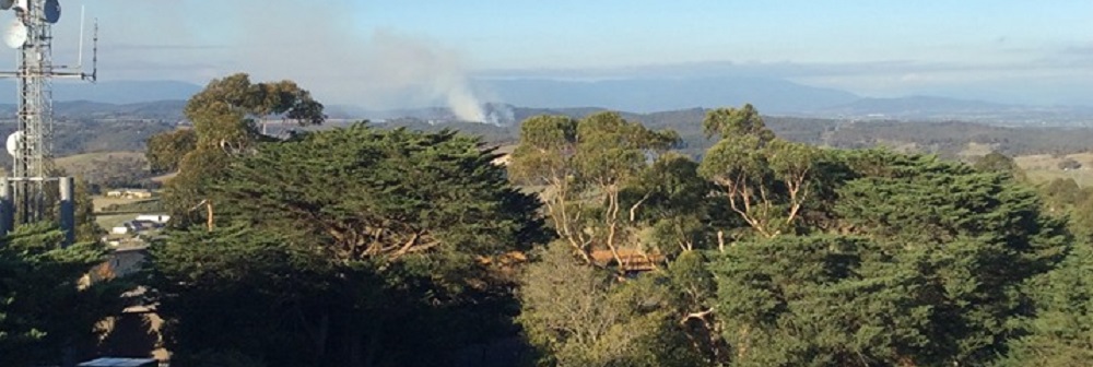 A fire seen from the Kangaroo Ground lookout tower.